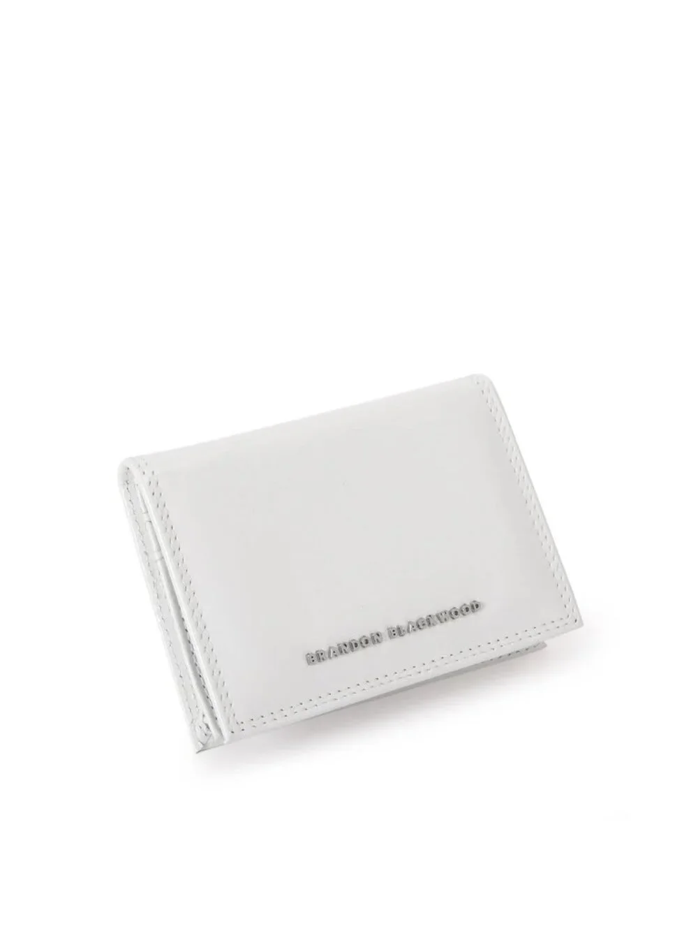 BRANDON BLACKWOOD Dreux White Large Clutch Zip Wallet NEW NWT